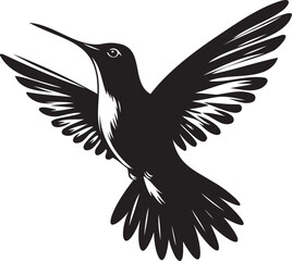 Humming bird silhouette vector artwork