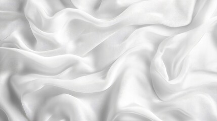 Obraz premium Elegant White Fabric. Delicate Ripples and Folds. Luxurious Drapery Background