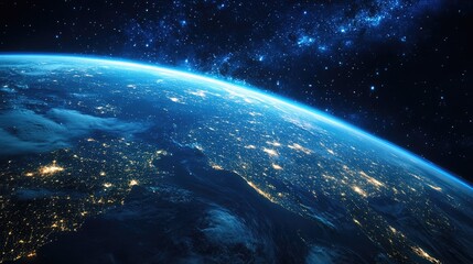 Fototapeta premium Global Connections: Seoul to the World. Earth, Cosmos, and Networking Concept