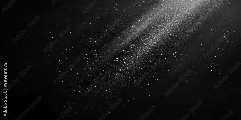 Poster a dark background with scattered light particles creating a mystical atmosphere.