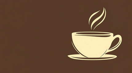 Obraz premium Simple illustration of a steaming cup of coffee.