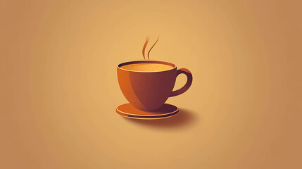 Obraz premium A simple illustration of a cup of coffee on a saucer.