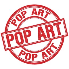 POP ART written word on red stamp sign