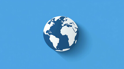 Naklejka premium Simple flat design of the Earth on a blue background.