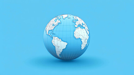 Fototapeta premium A detailed globe on a blue background.