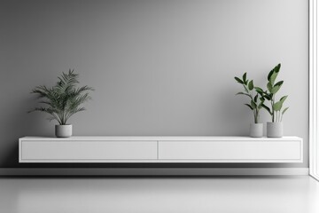 Contemporary Interior Design: Elegant Wood TV Cabinet in Modern Living Room Setting