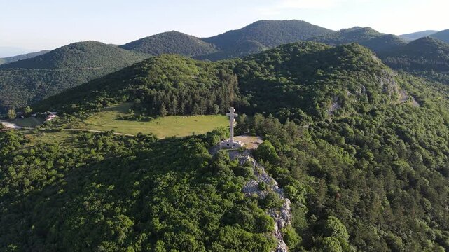 Amazing Aerial view of Balkan Mountains near Okolchitsa peak, Bulgaria