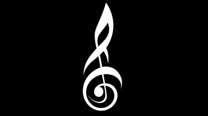 Obraz premium A white treble clef on a black background.