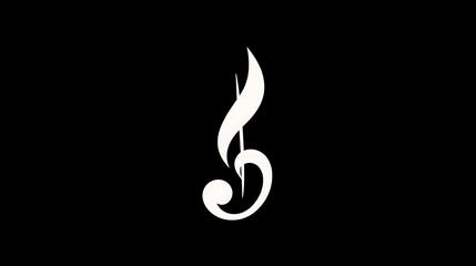 Fototapeta premium White treble clef on a black background.