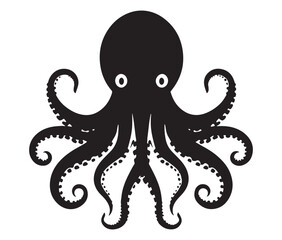 Illustration of octopus, Octopus vector, Silhouette of octopus