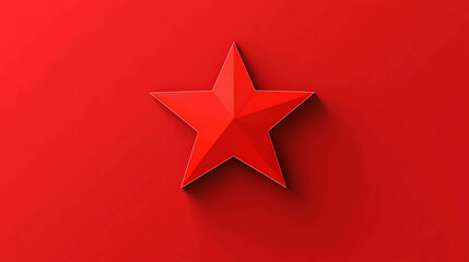 Obraz premium Red star on a red background. Minimalist design.