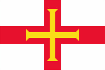 Obraz premium Flag of The Bailiwick of Guernsey, a self-governing British Crown Dependency. Accurate proportion and official colors.