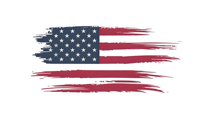 Distressed grunge-style American flag vector illustration - grunge American flag, generative AI