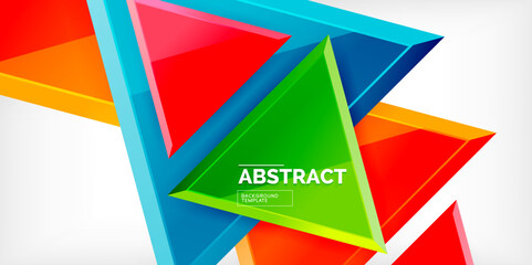 Abstract background - glossy triangles. Vector Illustration For Wallpaper, Banner, Background, Card, Book Illustration, landing page