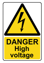 Danger high voltage sign