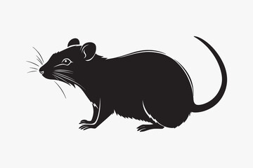 Silhouette rat vector illustration