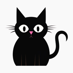 Obraz premium Minimalist black cat illustration
