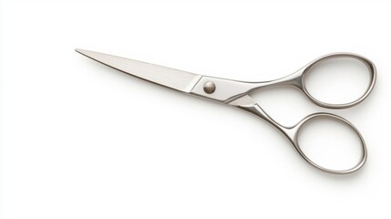 Fototapeta premium A pair of scissors, opened slightly, isolated on a white background.