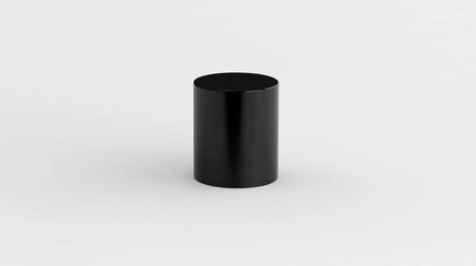 A simple black cylindrical object on a white background, likely a container or decor item.