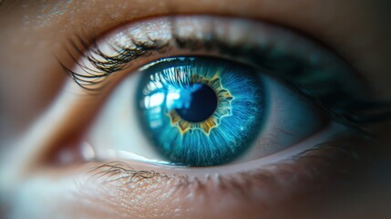 Fototapeta premium Blue Macro eye close up