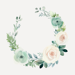 Elegant watercolor floral wreath