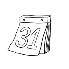 illustration of a paper calendar stated a date thirty first.