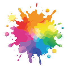 Obraz premium Watercolor splash in vibrant pastel colors, on a white background