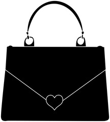 fashion illustration bag silhouette handbag logo accessory icon handle outline modern travel fashionable leather style shoulder office briefcase carry shape to vector graphic background