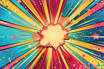 Fototapeta premium Vibrant comic explosion background