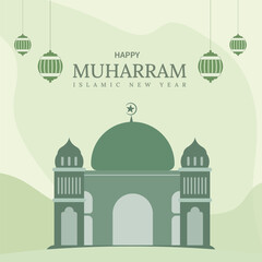 mosque background with text space perfect for islamic design asset, like ied, adha, and other