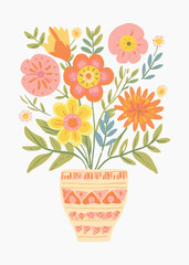 Colorful floral bouquet illustration