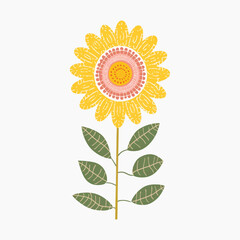 Colorful sunflower illustration art