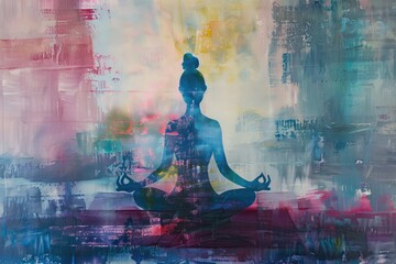 A person sits in the lotus position, symbolizing meditation and mindfulness