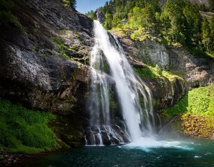 Fototapeta premium 산속의 폭포