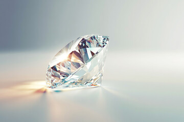 Sparkling luxury diamond on blank background. Facets in a cut gem. Expensive jewel product photo