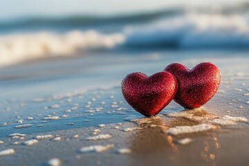 Fototapeta premium valentines day on the beach