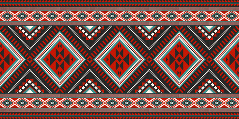 Ethnic geometric pattern, seamless pattern of the Navajo tribe. Native American ethnic. Seamless vector pattern ethnic, seamless Mexican rug, woven carpet. Folk embroidery, Bohemian, Aztec style.