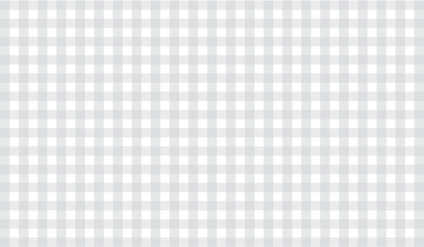 Gray gingham fabric square checkered seamless pattern texture background vector illustration.