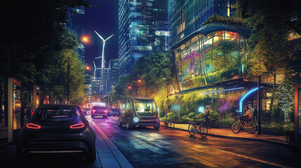 Obraz premium A tech city that adapts to the environment
