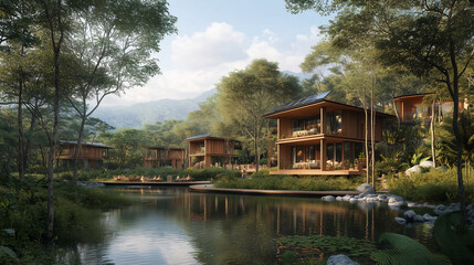 Obraz premium A tech city that adapts to the environment