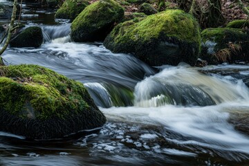 Fototapeta premium River polluted with plastic