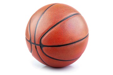 Obraz premium A detailed view of a basketball ball on a white surface, perfect for sports-related designs or illustrations