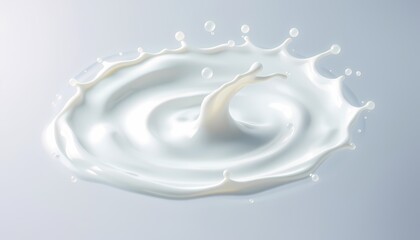 Swirling Milk Splash in Elegant Upward Spiral with Realistic Lighting and Reflections