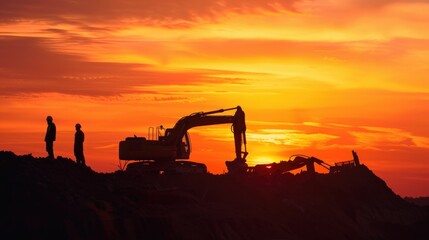 A pair of people standing at the summit, enjoying the view