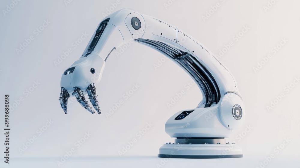 Poster a robotic arm designed for precision tasks in industrial settings.