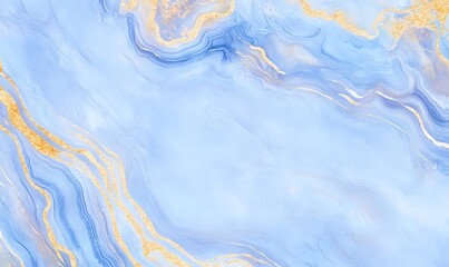 Fototapeta premium Abstract Blue and Gold Marble Texture with Swirling Veins, Generative AI