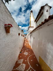 View of a beautiful street in the historic part of the traditional village of Nisa, in Alentejo, Portugal