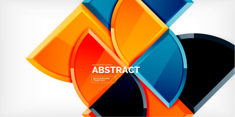 Obraz premium Glossy circles geometric background. Vector Illustration For Wallpaper, Banner, Background, Card, Book Illustration, landing page