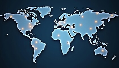  Illuminated World Map  A Global Network of Connectivity