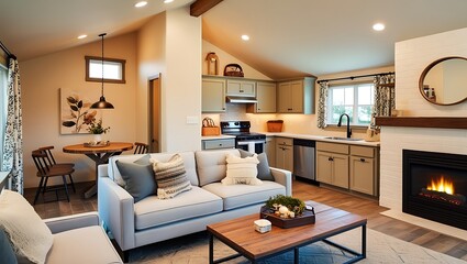 Beautiful home modern interior. real eatate concept background